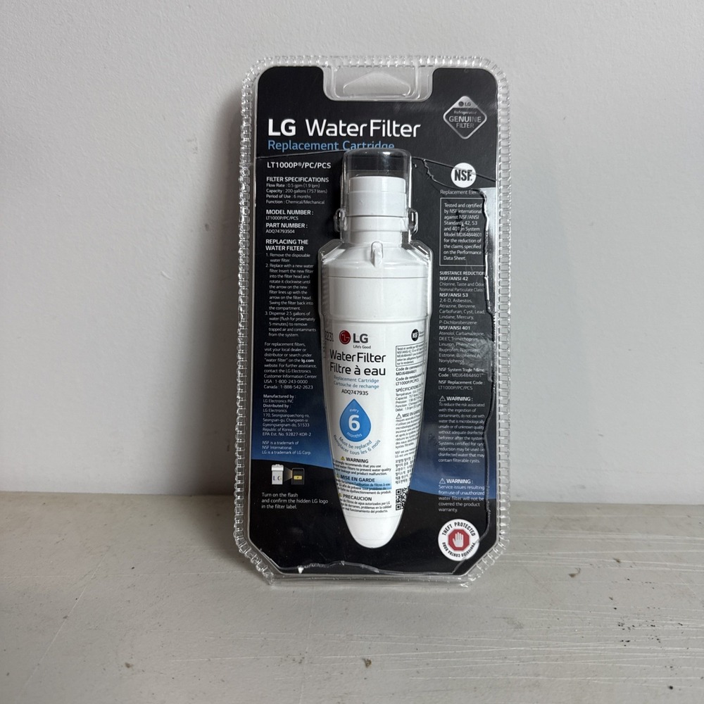 LG Electronics New Refrigerator Water Filter LT1000/PC/PCS-ADQ74793504